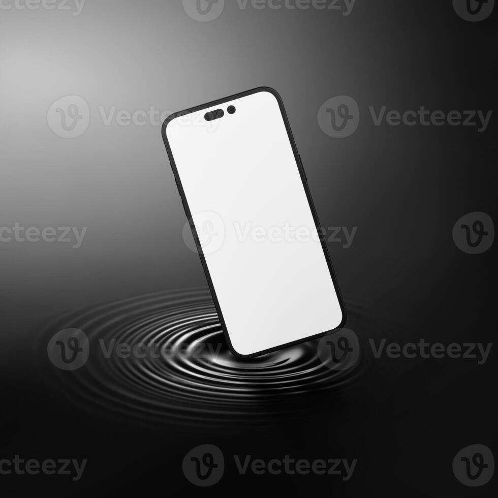 Phone Mockup in Water for Dynamic and Professional Technology Display photo
