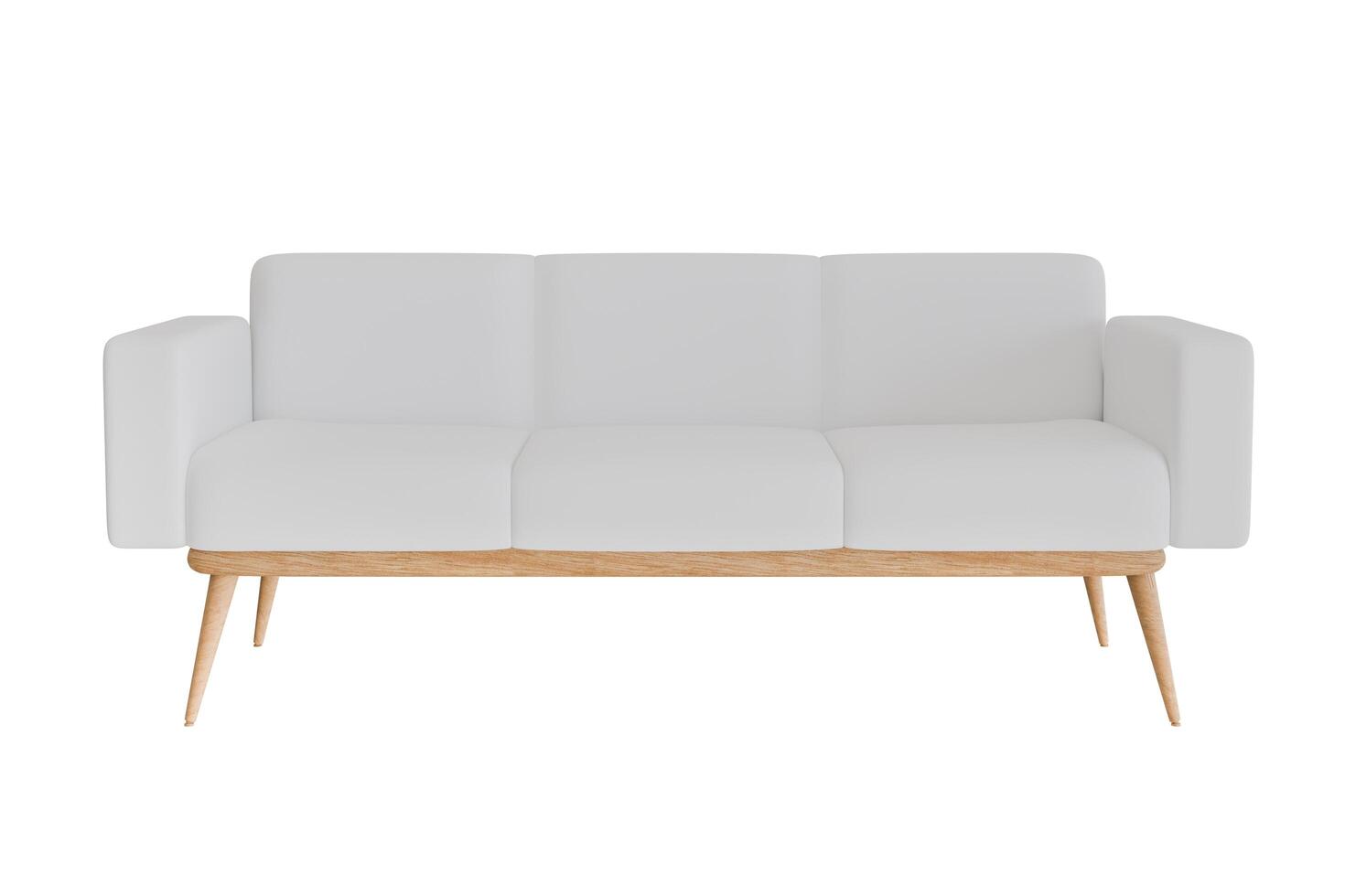 realistic white sofa Cloth or leather seats, illustrations, 3D renders, decorated in a minimalist style, interior separated from the background-clipping path. photo