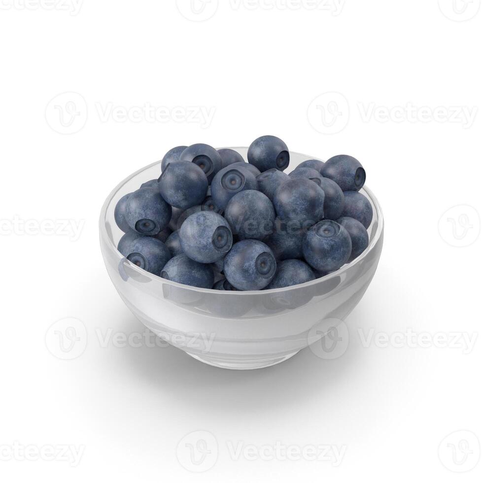 a bowl of blueberries on a white background photo