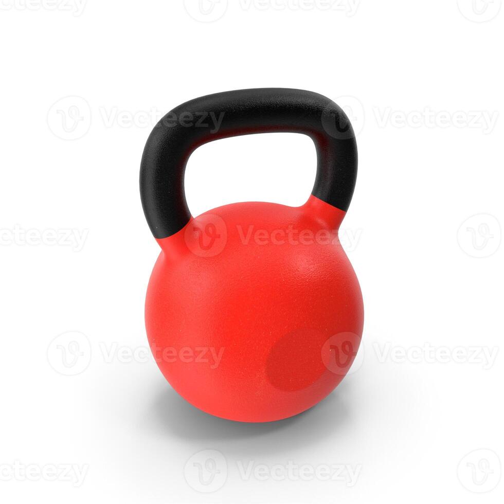 a red kettlebell on a white background photo