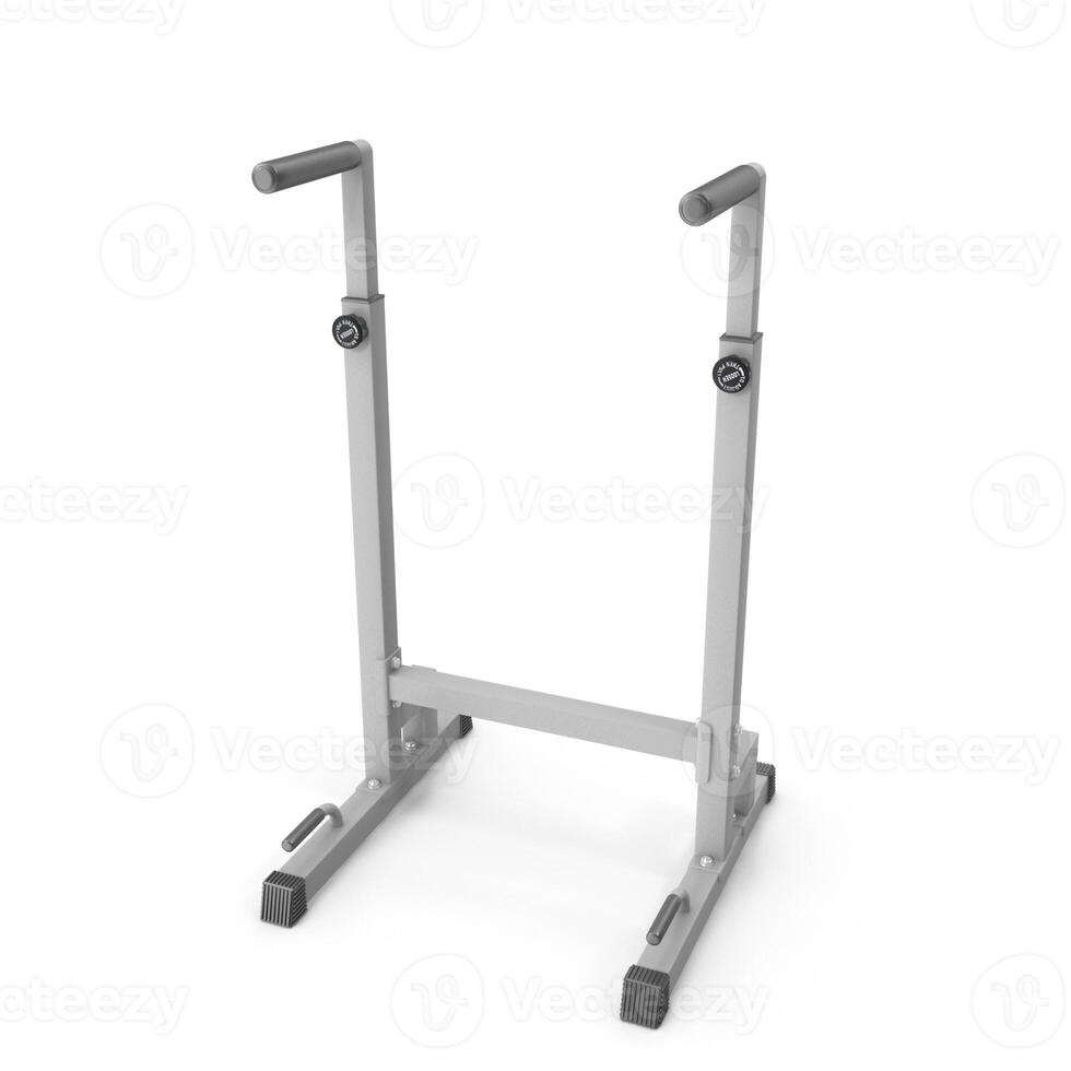 a 3d GYM metal stand with two handles on it photo