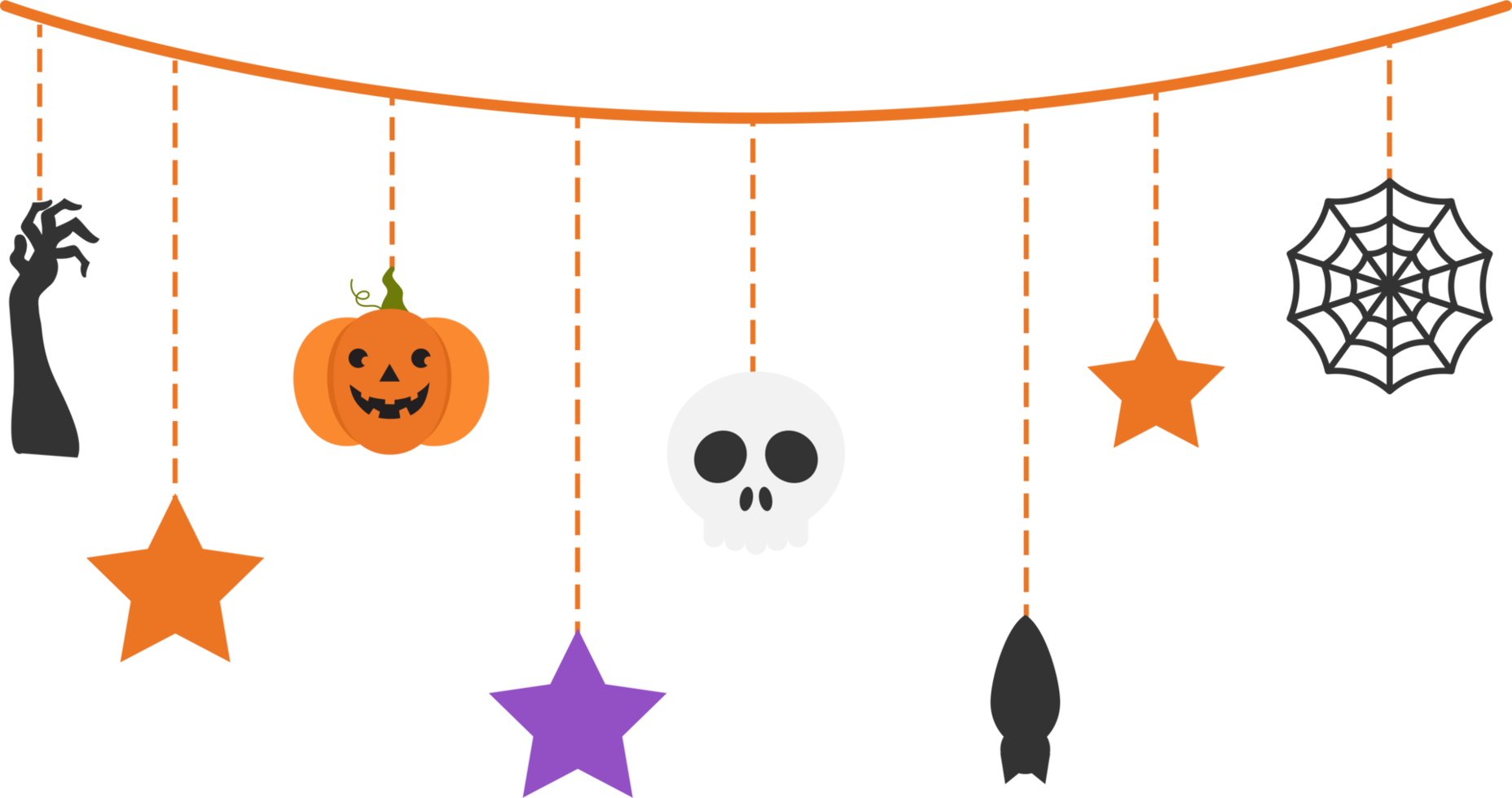Halloween garland decor png