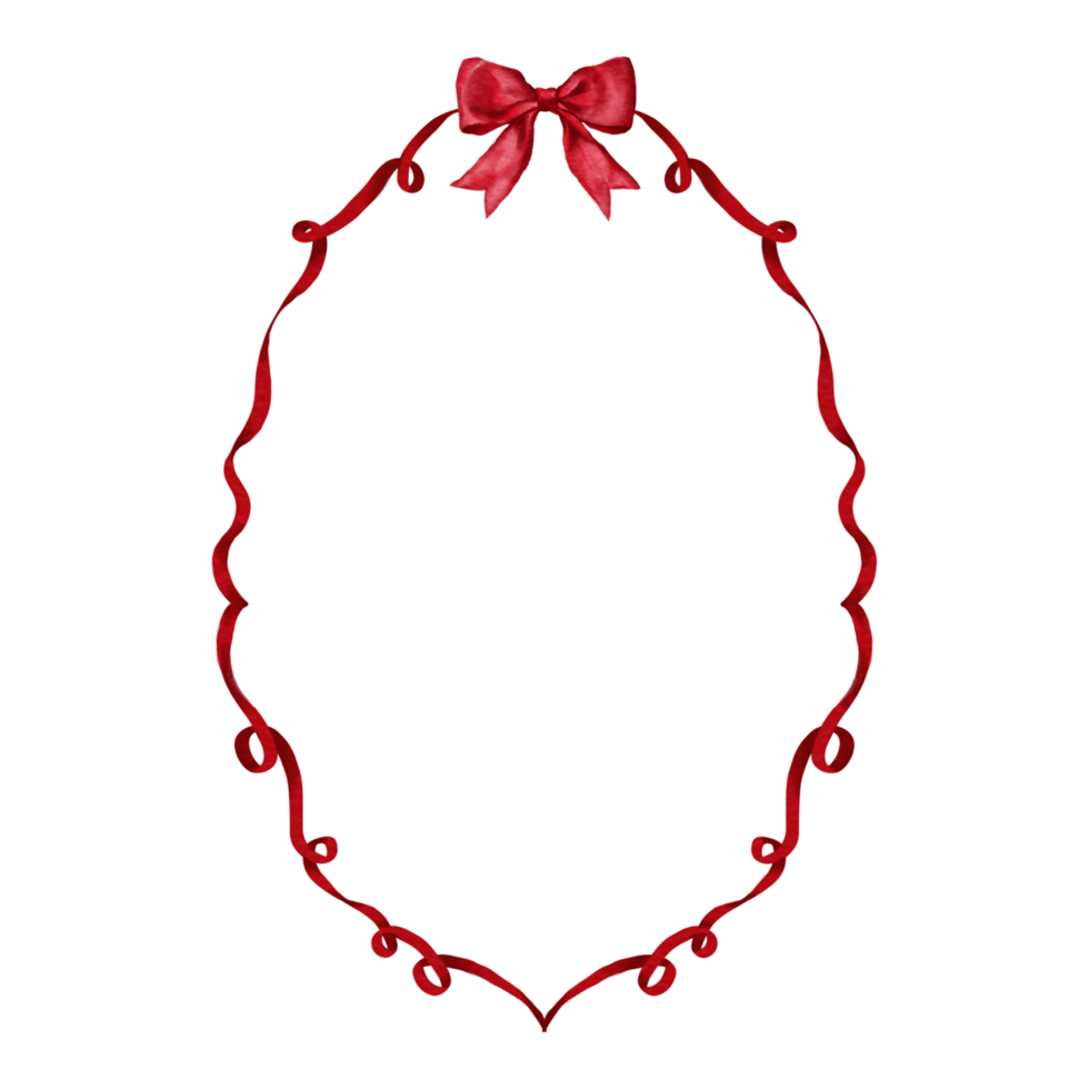 red ribbon bow frame png
