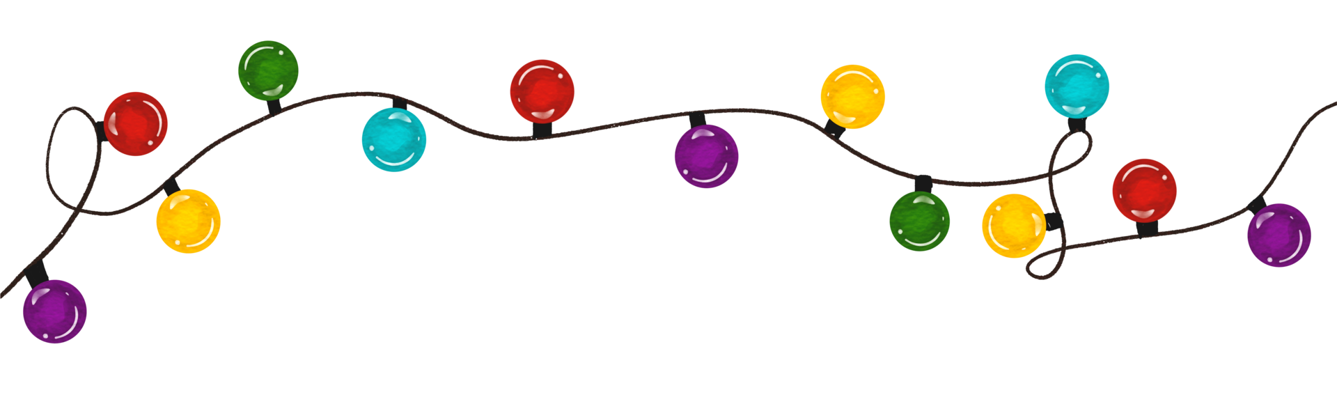 Christmas lights Glowing New Year decor png