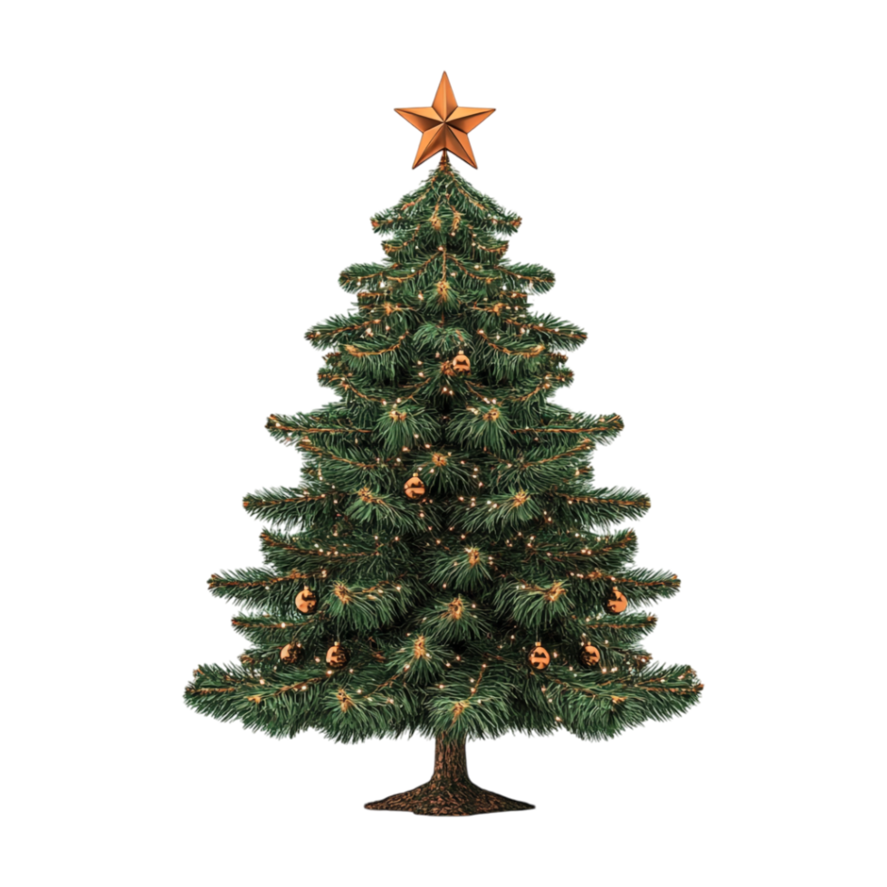 A christmas tree with a star on top png