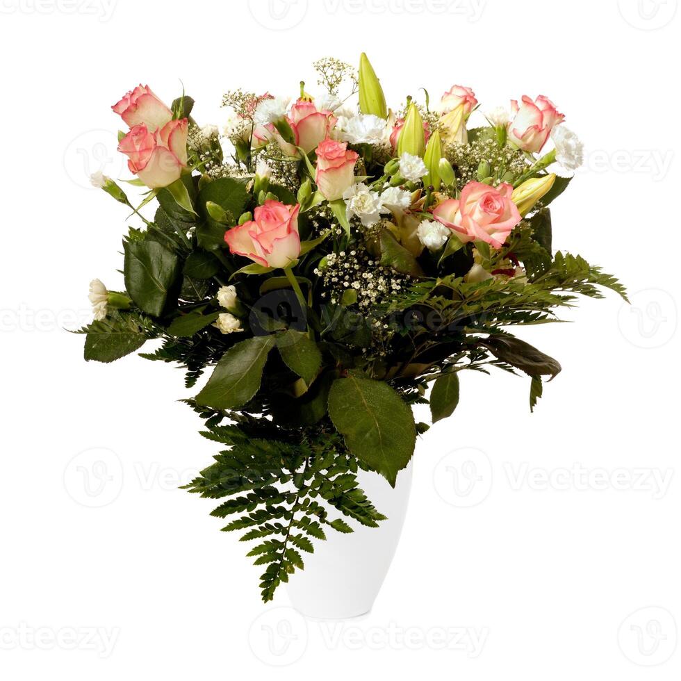 Flower bouquet on a white background photo
