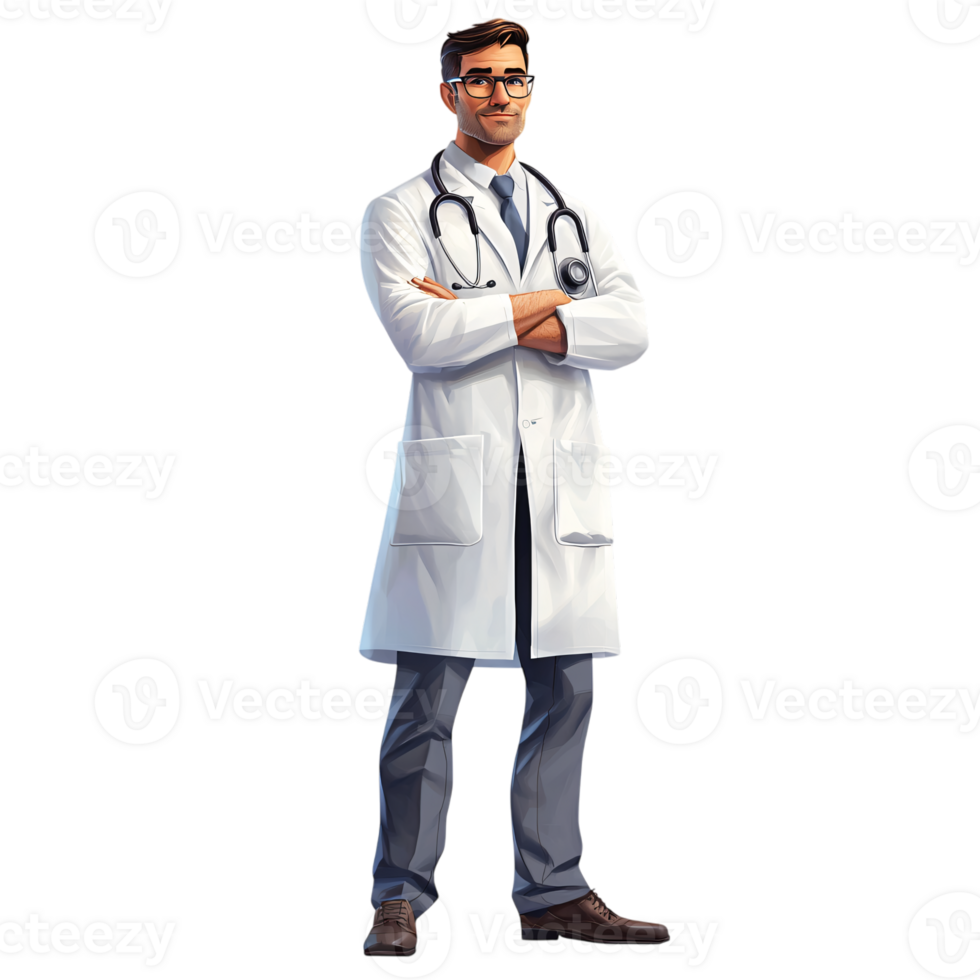 Confident Male Doctor Healthcare Professional Medical Illustration png