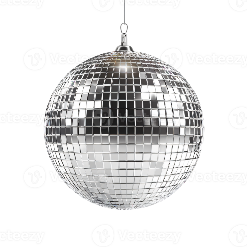 Sparkling Silver Disco Ball Party Decoration Nightclub Celebration Festive png