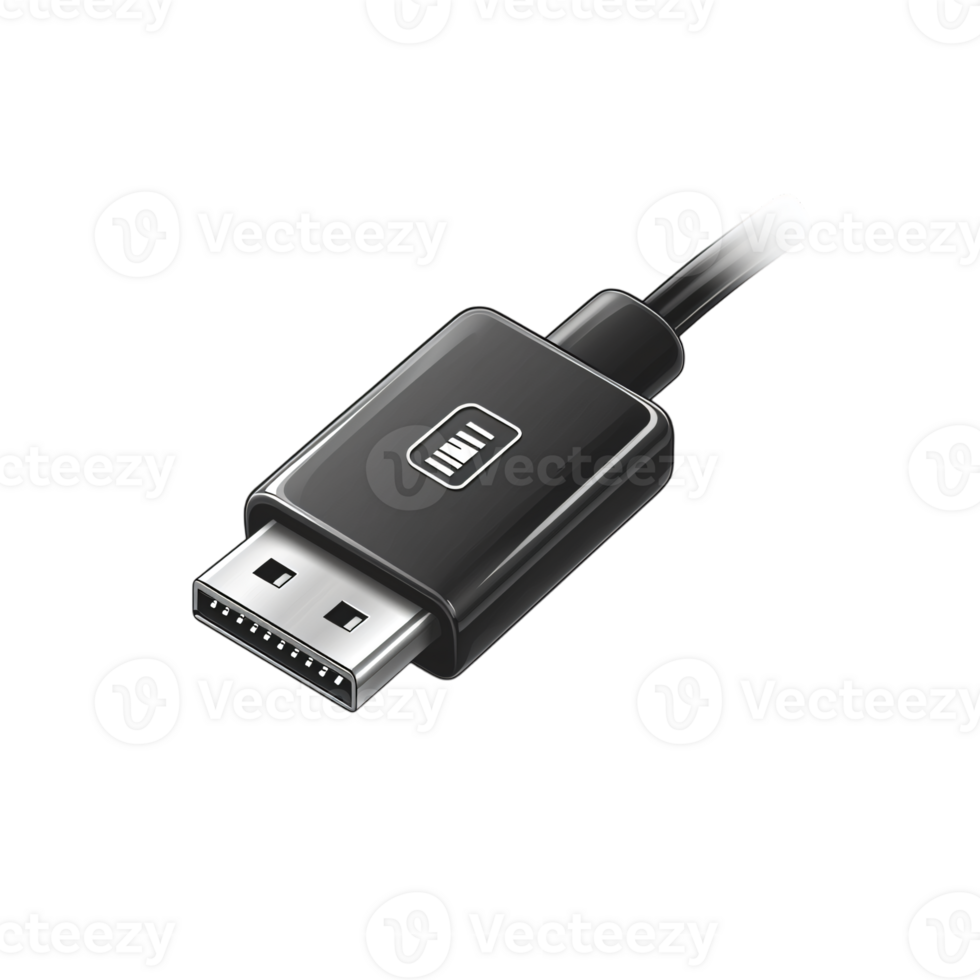 Displayport Cable Connector Digital Interface Technology Closeup png