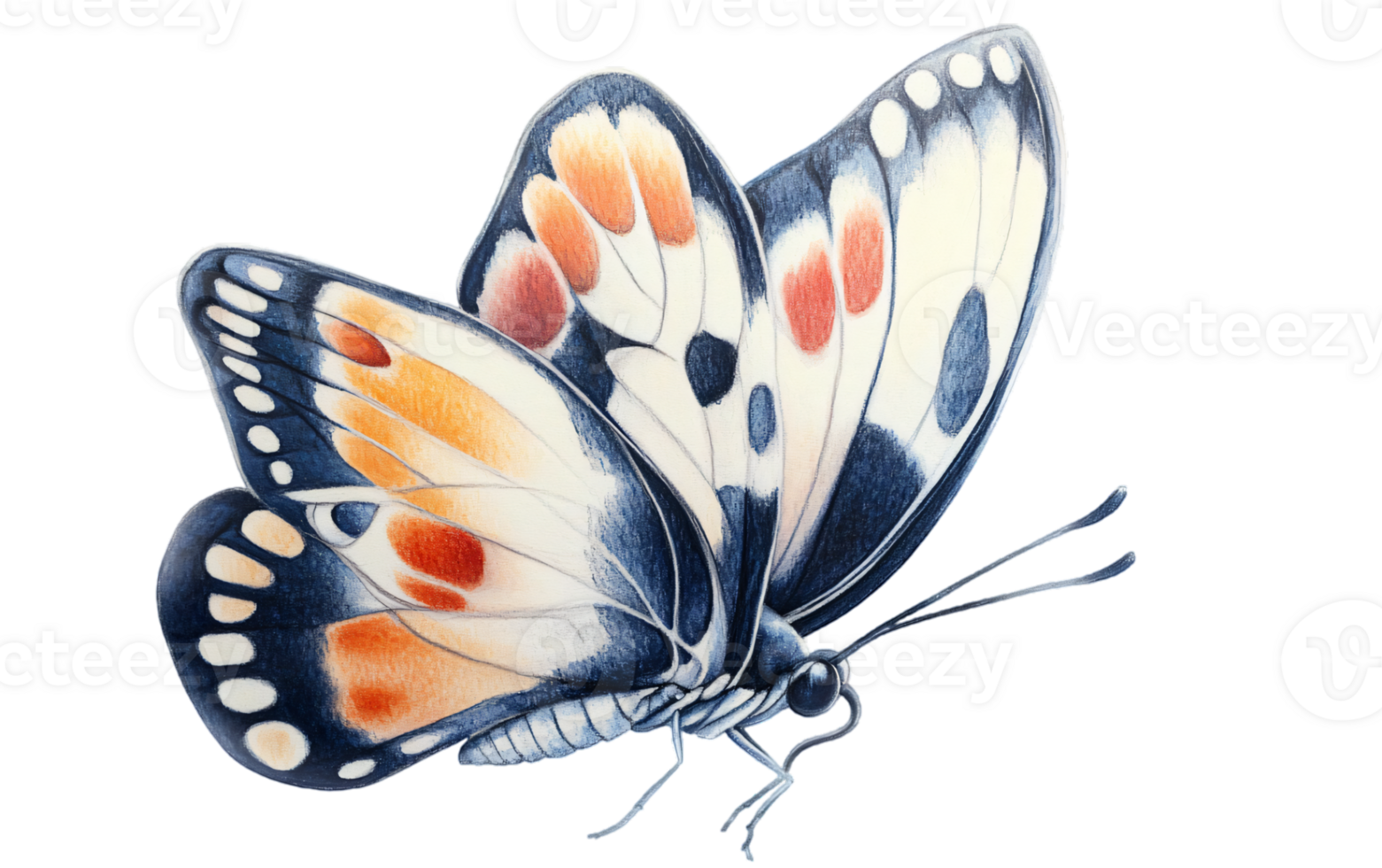 Colorful Butterfly Illustration Insect Wings Nature Art Wildlife Design Entomology png