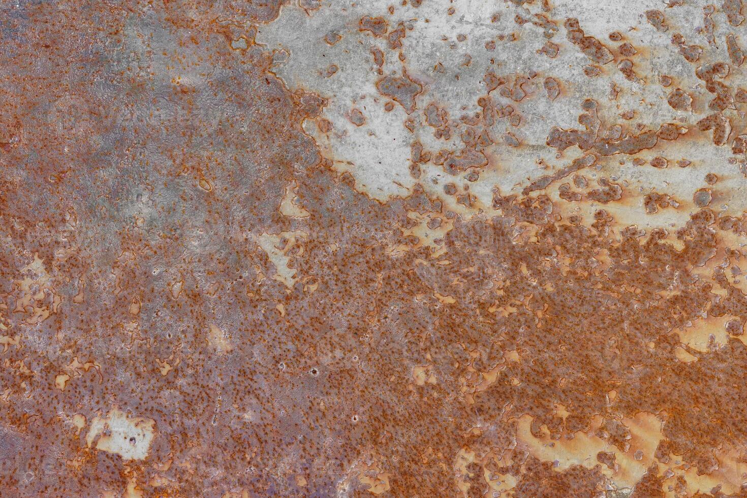 Red rusted metal, grunge distressed metallic surface texture background. photo