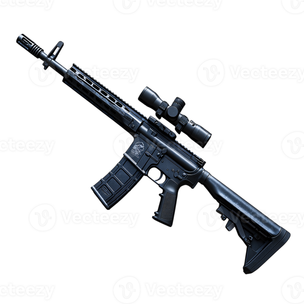 Modern Tactical Rifle with Scope Hunting Military Shooting Sport png