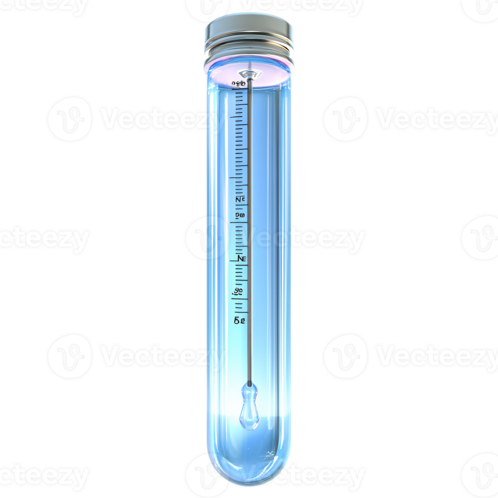 Glass Tube Thermometer Science Experiment Measurement Liquid Level Indicator Laboratory Equipment png