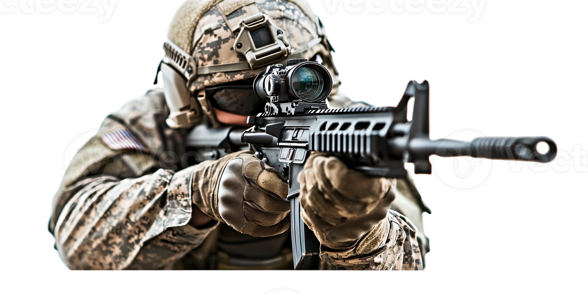 Soldier Aiming Rifle Military Combat Army Weapon Warfare Close Up png