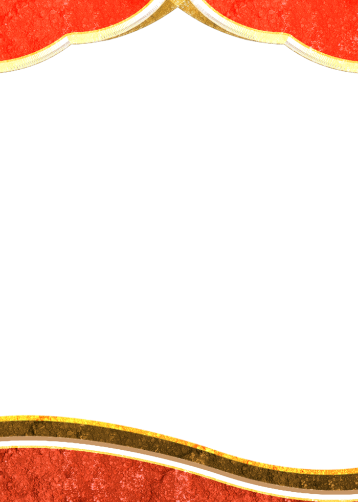 Red gradient and gold wave curve png