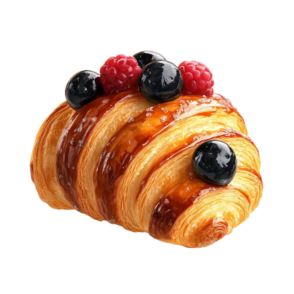 croissant pastry with berries png