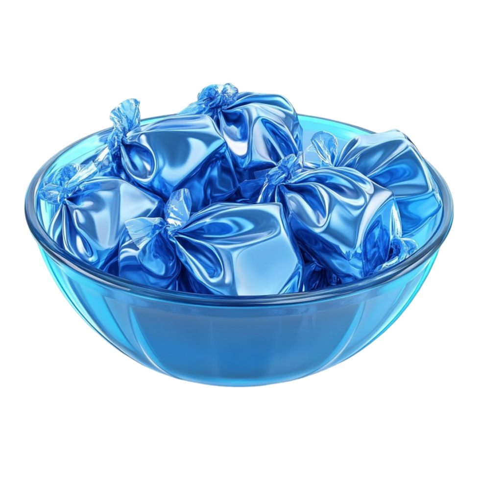 blue candy in a bowl png