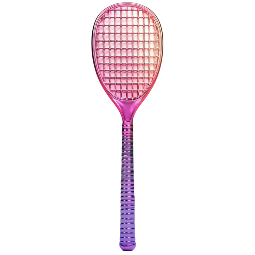 a tennis racket with a pink and purple handle png