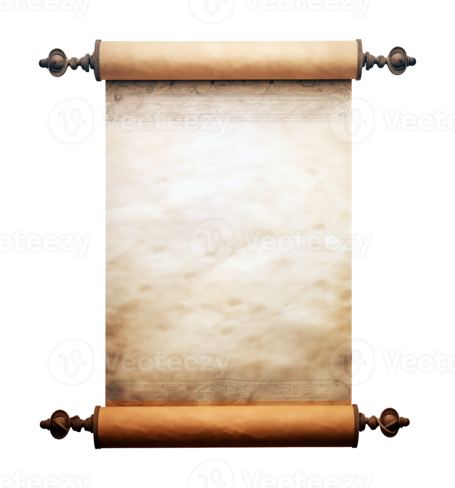 Blank Empty Scroll Mockup Isolated on Transparent Background png