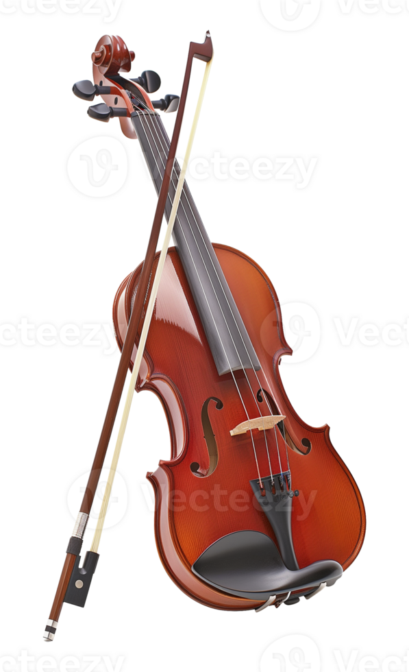 Violin and Bow Isolated on Transparent Background png