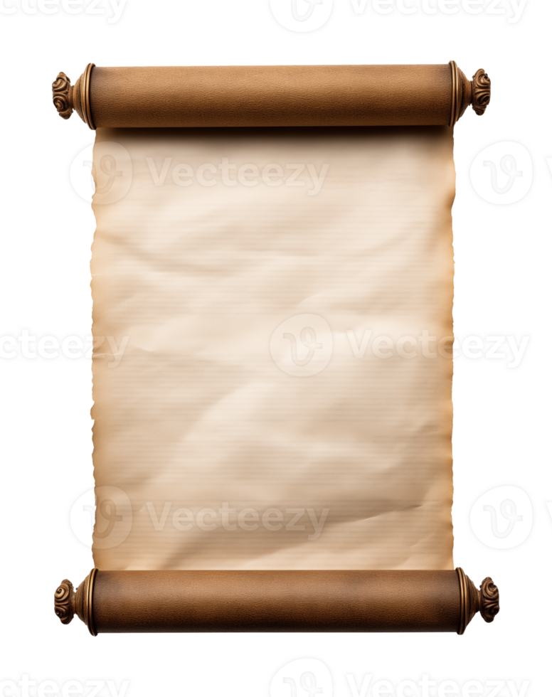 Empty Blank Scroll for Mockup Isolated on Transparent Background png