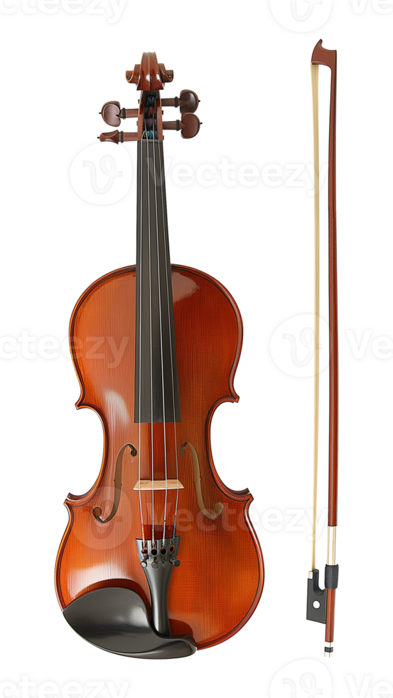 Violin and Bow Set Isolated on Transparent Background png