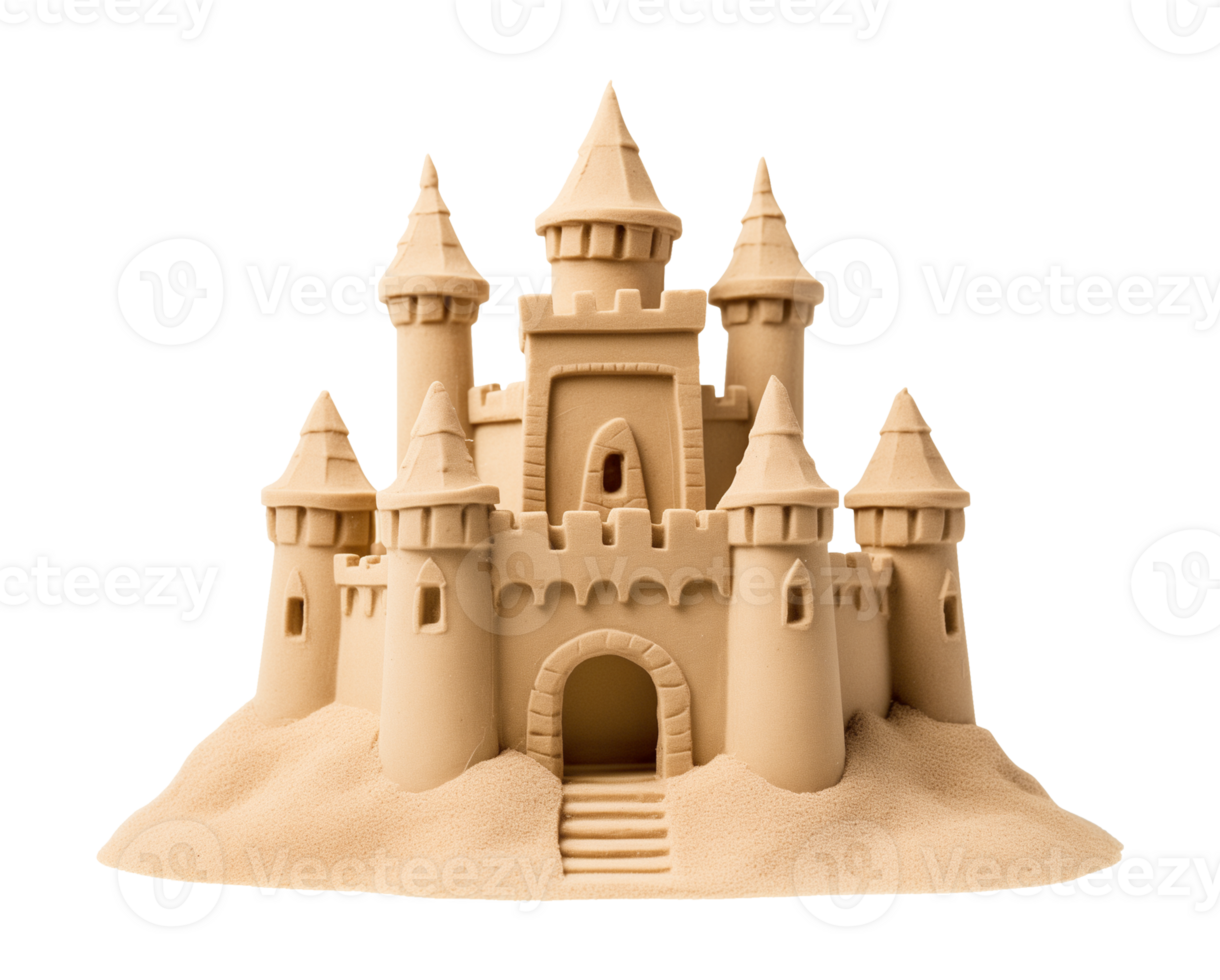 Sandcastle Front View Isolated on Transparent Background png