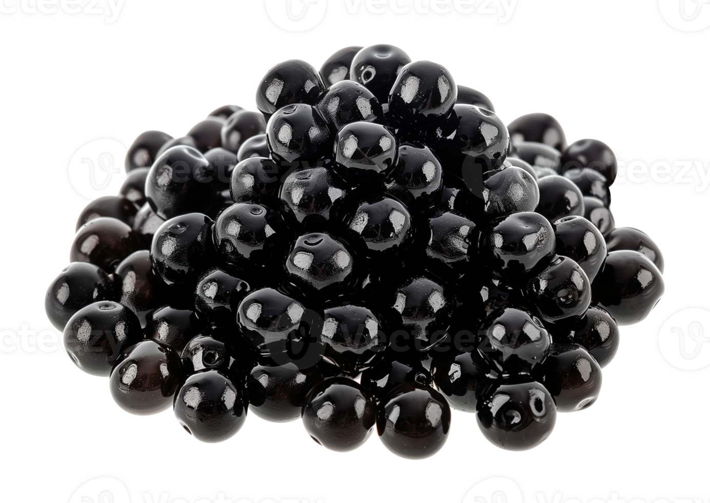 Sturgeon Black Caviar Fish Roe Pile Isolated on Transparent Background png