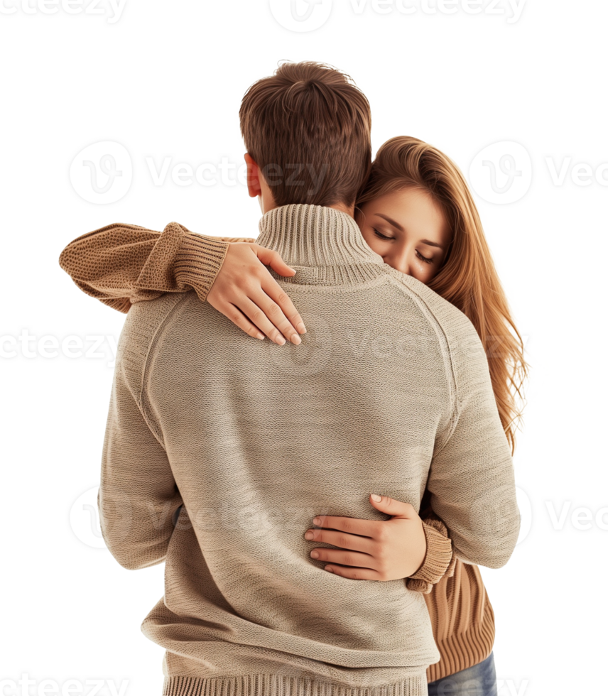 Lovers Couple Hugging Isolated on Transparent Background png