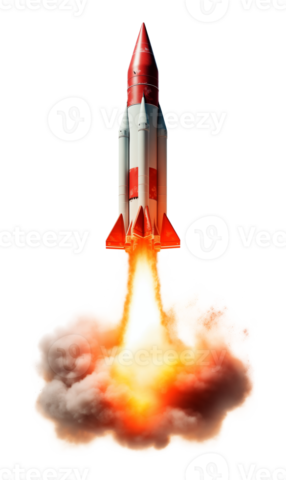 Missile Rocket Launching Isolated on Transparent Background png