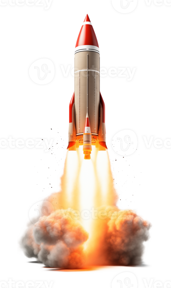 Missile Rocket Launch Isolated on Transparent Background png