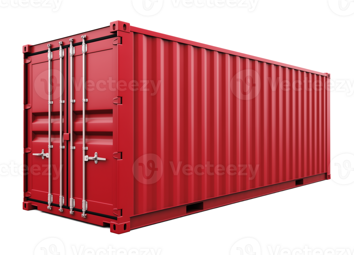 Red Shipping Container Isolated on Transparent Background png