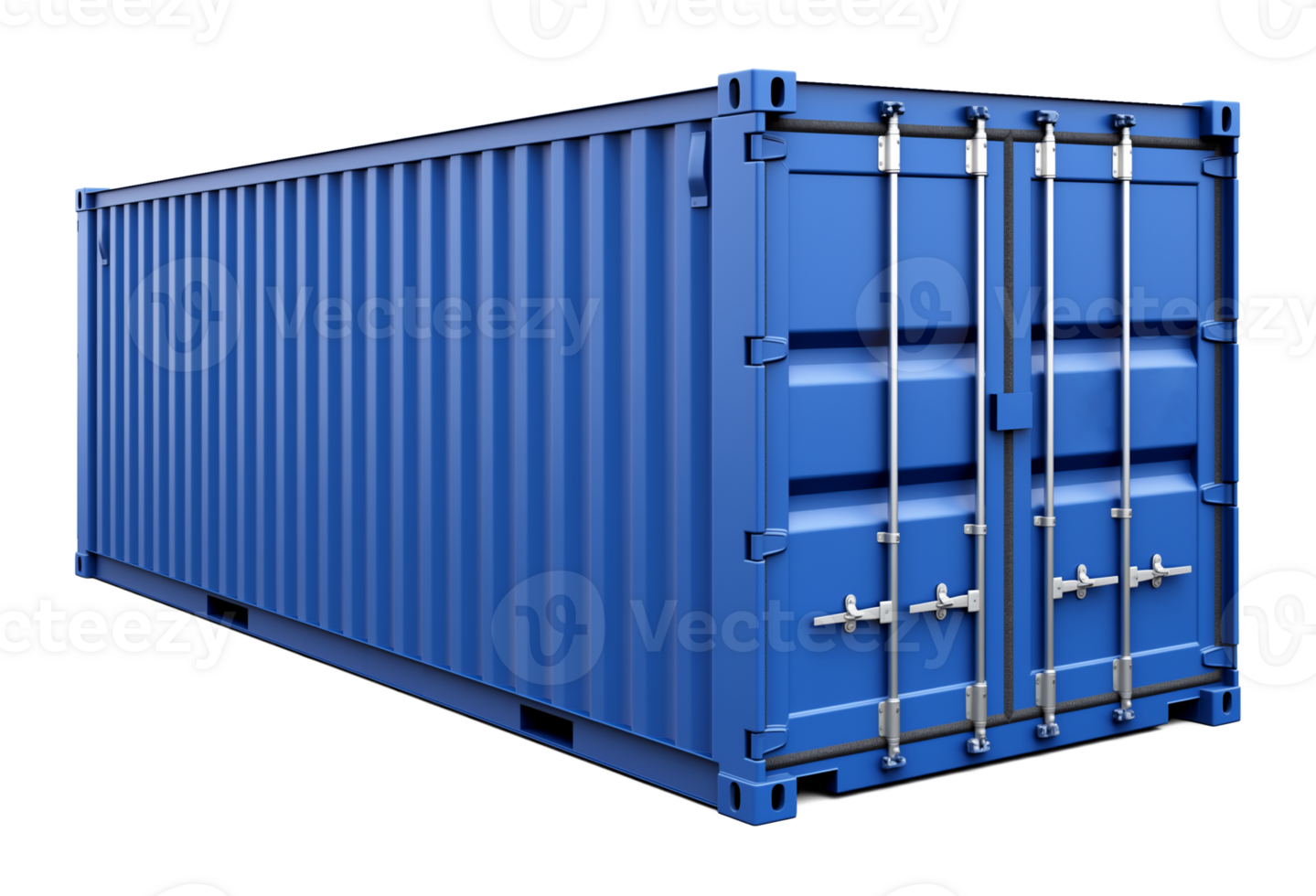 Blue Shipping Container Isolated on Transparent Background png