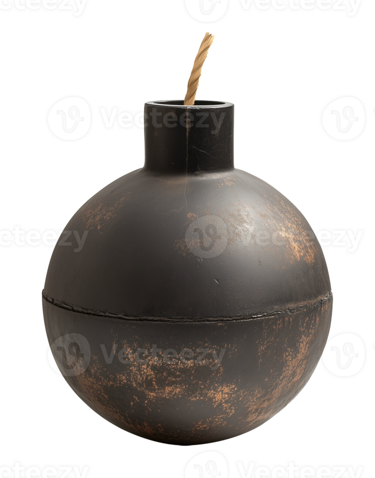 Round Iron Grenade Bomb Isolated on Transparent Background png