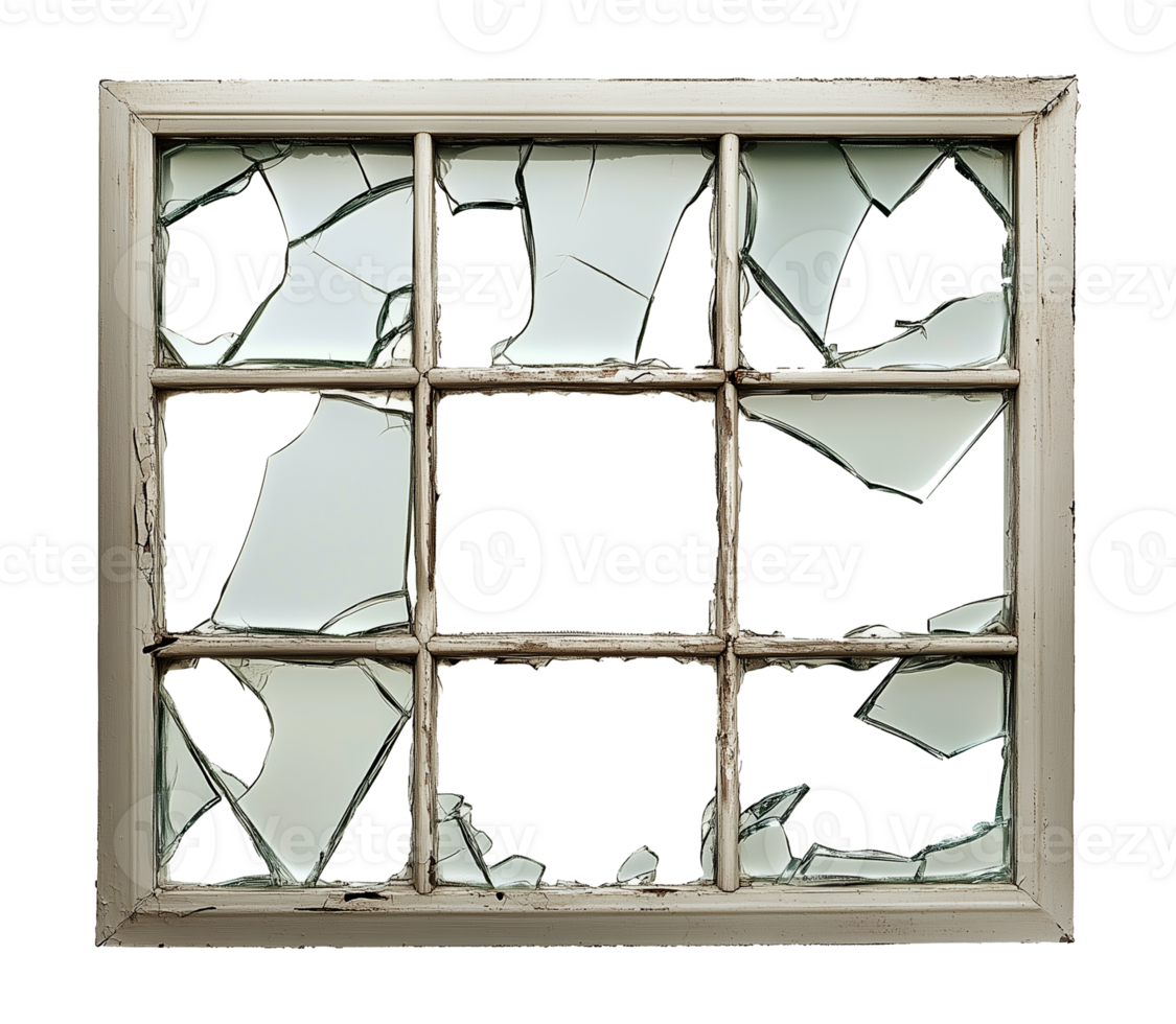 Broken Window Glass Isolated on Transparent Background png