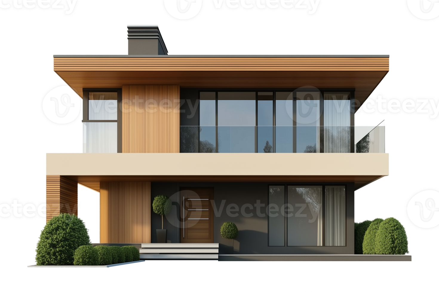 Modern House Isolated on Transparent Background png