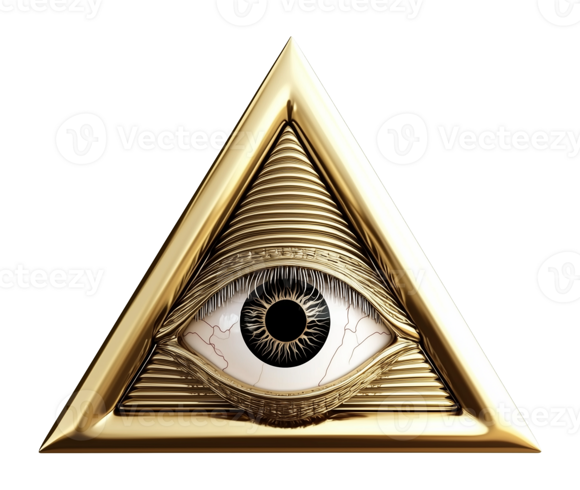 Eye of Providence or Illuminati Eye Symbol Isolated on Transparent Background png