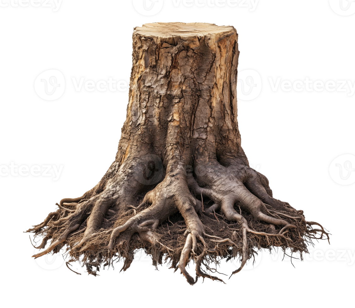 Tree Stump Roots Isolated on Transparent Background png