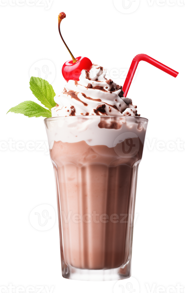 Milkshake with Cherry on Top Isolated on Transparent Background png