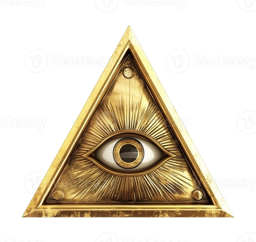 Illuminati Eye Symbol or Eye of Providence Isolated on Transparent Background png