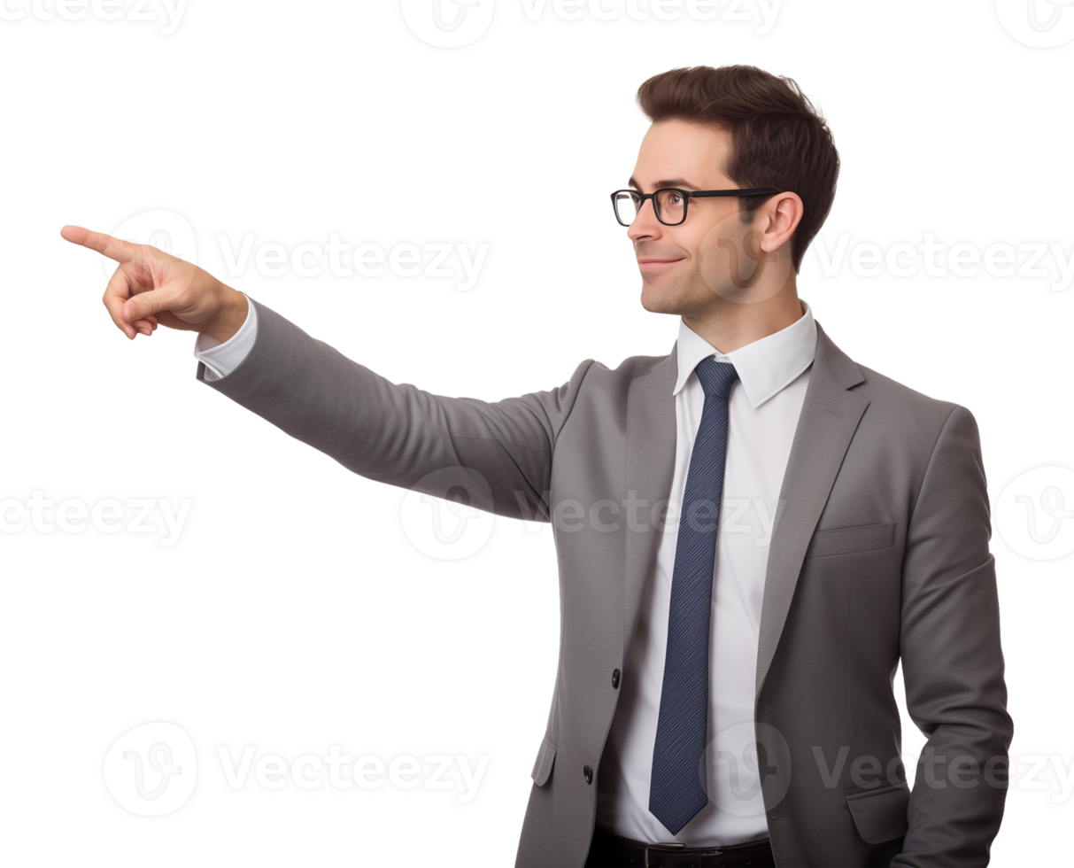 Businessman Pointing Isolated on Transparent Background png