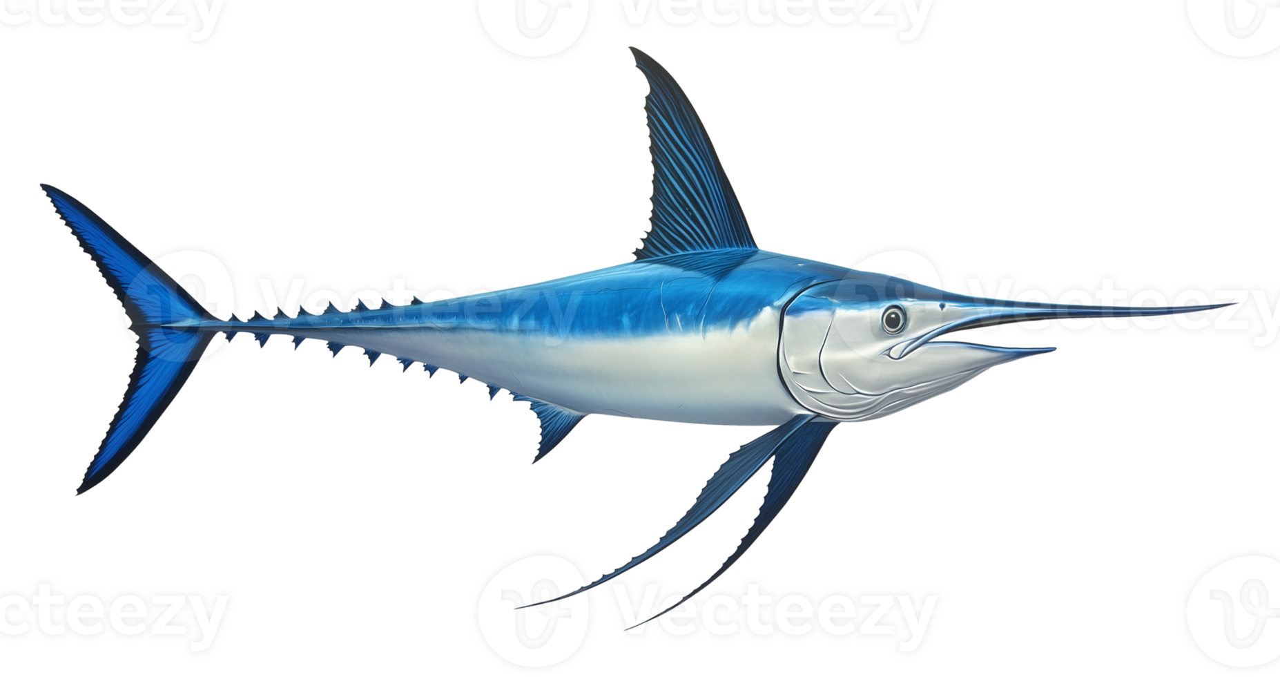 Blue Marlin Fish Isolated on Transparent Background png