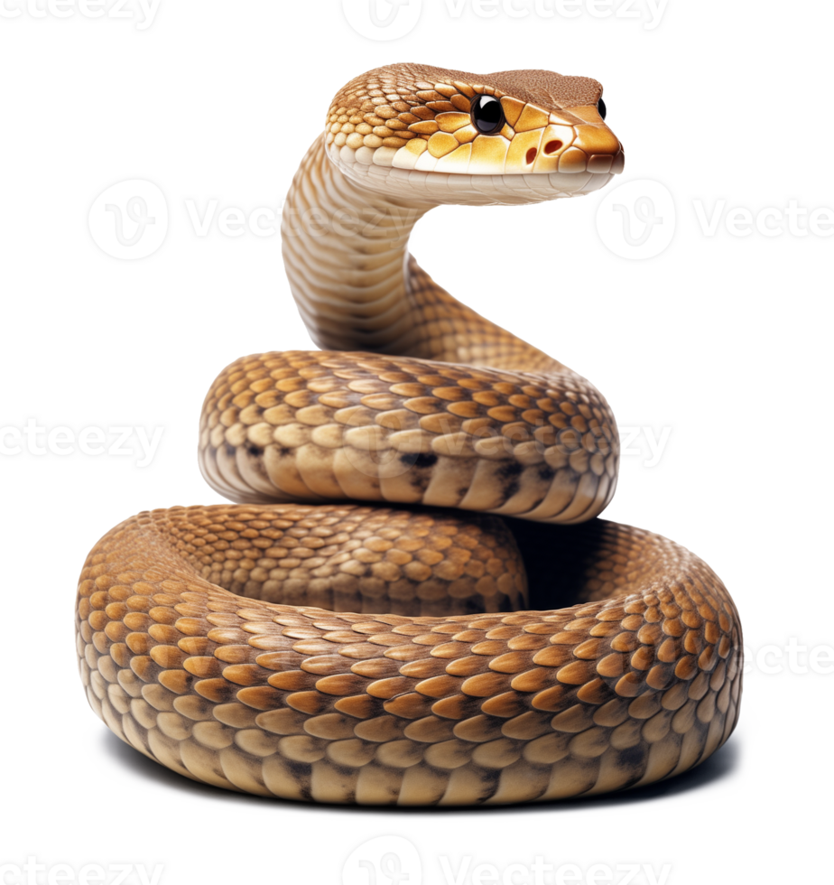 Coiled Snake Isolated on Transparent Background png