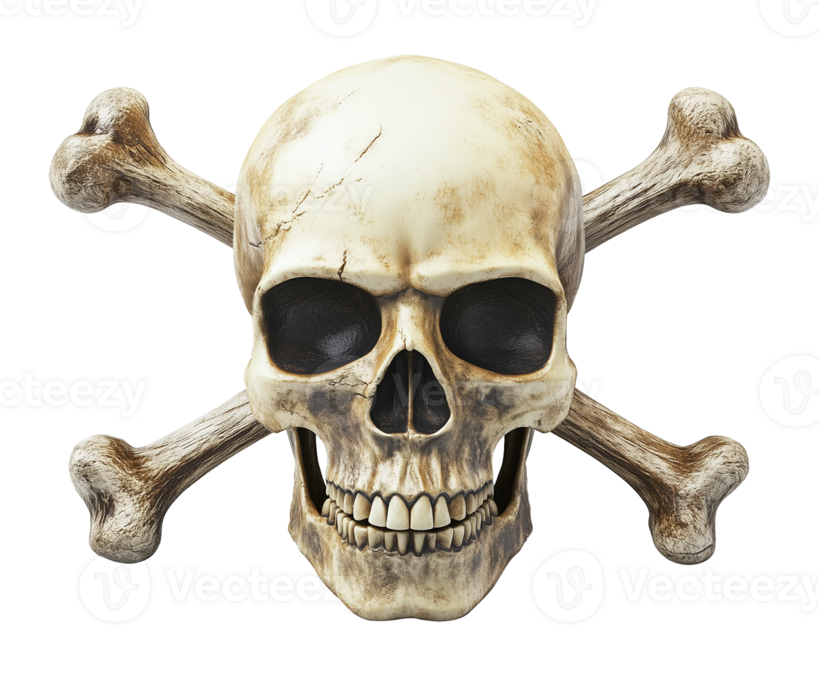 Skull and Crossbones Isolated on Transparent Background png