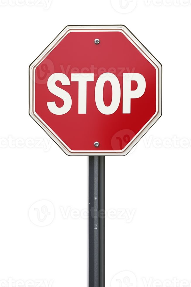 Stop Road Sign Isolated on Transparent Background png