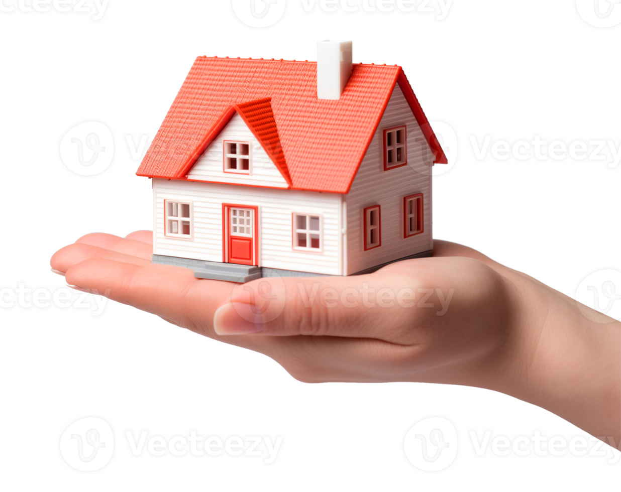 Hand Holding Miniature House Isolated on Transparent Background png