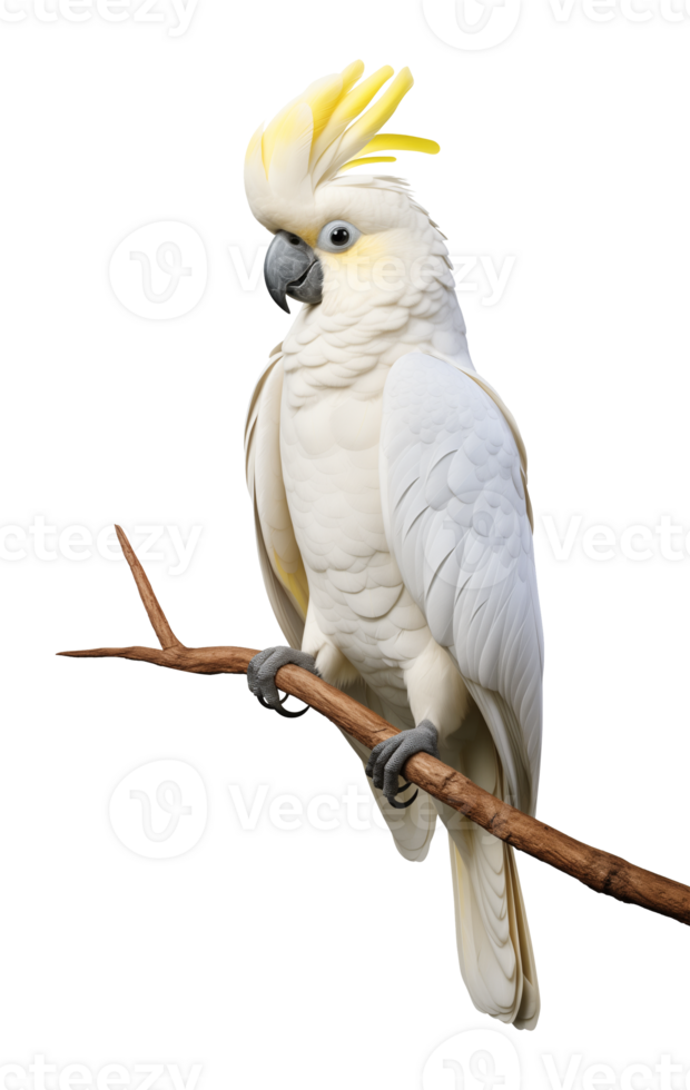 Cockatoo on Branch Isolated on Transparent Background png