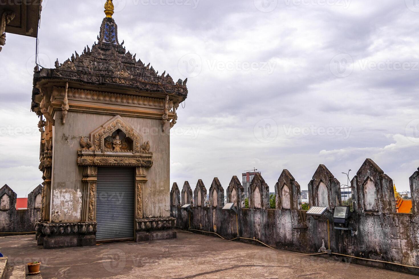 Patuxai Patuxay Triumphal Arch victory gate monument in Vientiane Laos. photo