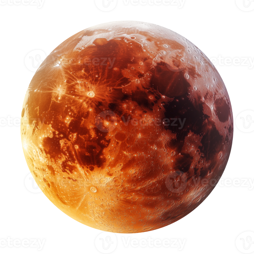 Lunar Eclipse Astronomical Event Isolated on Transparent Background png