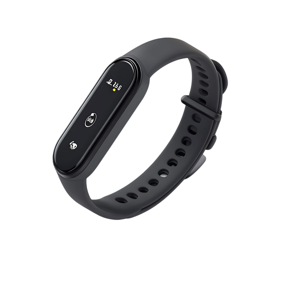A fitness tracker device isolated on a transparent background png